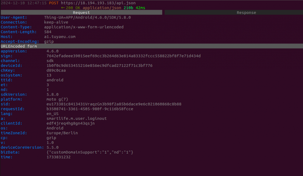Kommunikation Logout